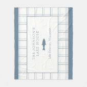 Classic Plaid Lake House Blauwe Vis Fleece Deken (Voorkant)