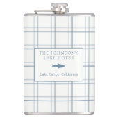 Classic  Plaid Lake House Blauwe Vis Heupfles (Voorkant)