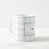 Classic  Plaid Lake House Blauwe Vis Koffiemok (Voorkant links)