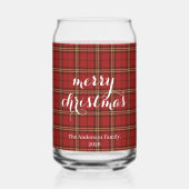 Classic Plaid Merry Christmas Festive - Blikvorm Glas (Voorkant)