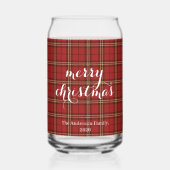 Classic Plaid Merry Christmas Festive - Blikvorm Glas (Achterkant)