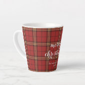 Classic Plaid Merry Christmas Festive - Latte Mok (Linkerhoek)