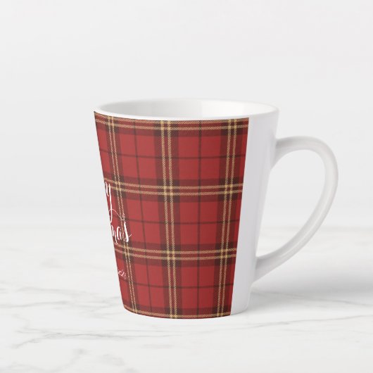 Classic Plaid Merry Christmas Festive - Latte Mok (Rechts)