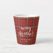 Classic Plaid Merry Christmas Festive -  Latte Mok (Voorkant)