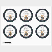 Classic Plaid Teddy Bear Baby Shower Stickers (Feuille)