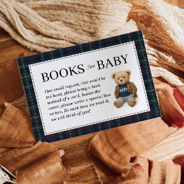 Classic Plaid Teddy Bear Books for Baby Cards  Informatiekaartje