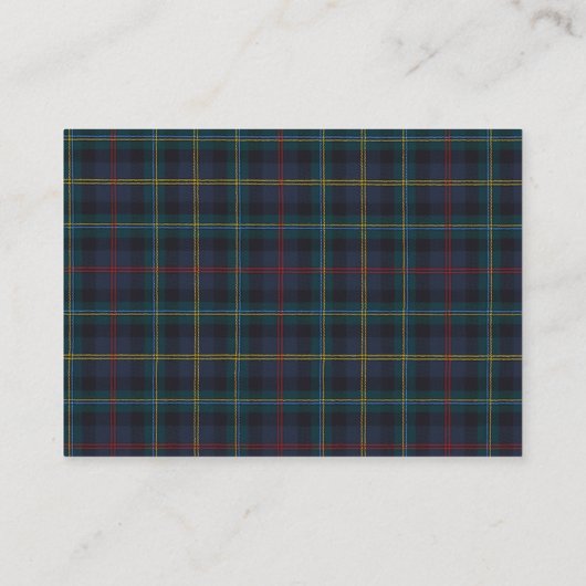 Classic Plaid Teddy Bear Diaper Raffle Cards Informatiekaartje (Achterkant)