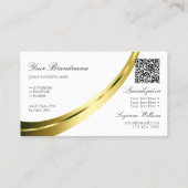 Classic Plain White Gold Decor met QR-code Visitekaartje (Achterkant)