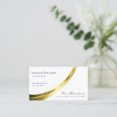 Classic Plain White Gold Decor met QR-code Visitekaartje (Staand voorkant)