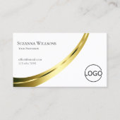 Classic Plain White Noble Gold Decor met Logo Visitekaartje (Voorkant)