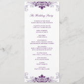 Classic Plum Paarse Elegante Ironwork Bruiloft Programma (Voorkant)