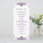 Classic Plum Paarse Elegante Ironwork Bruiloft Programma (Staand voorkant)