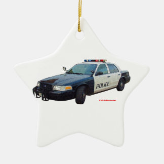 Classic_Police_Car_Black_White Keramisch Ornament