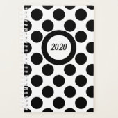 Classic Polka Dot Noir Blanc Planner (Devant)