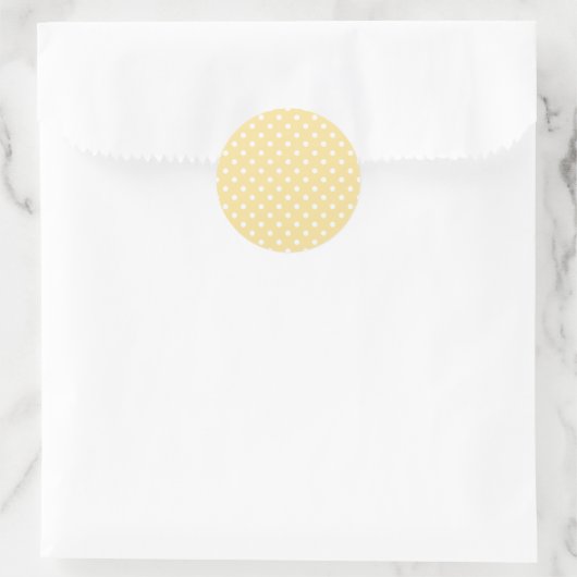 Classic Polka Dot White - Canary Yellow Ronde Sticker (Tas)
