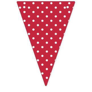 Classic Polka Dot White - Cherry Red Vlaggetjes
