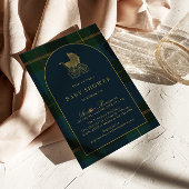 Classic Polo Donkergroen Plaid Baby shower Kaart