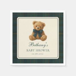 Classic Polo Tartan Teddy Bear Baby Shower Servet