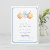 Classic Pompoen Ginger Jar Herfst Boy Baby shower Kaart (Staand voorkant)