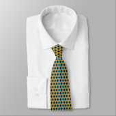 Classic Preppy Argyle in Blauwgroen, zwart en goud Stropdas (Gebonden)