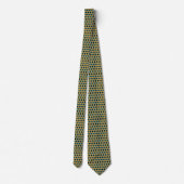 Classic Preppy Argyle in Blauwgroen, zwart en goud Stropdas (Achterkant)