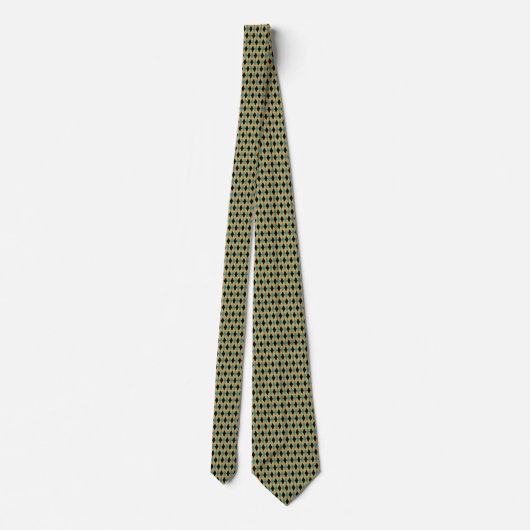 Classic Preppy Argyle in Blauwgroen, zwart en goud Stropdas (Achterkant)