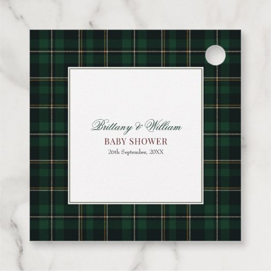 Classic Preppy Beer Designer Plaid Baby shower Bedankjes Labels (Achterkant)