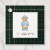 Classic Preppy Beer Designer Plaid Baby shower Bedankjes Labels (Voorkant)