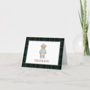 Classic Preppy Beer Designer Plaid Baby shower Bedankkaart