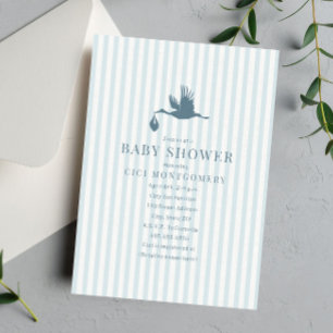 Classic Preppy Seersucker Stripe Boy Baby shower Kaart