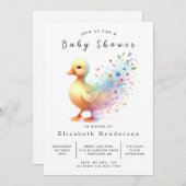 Classic Printable Duck Baby shower Kaart (Voorkant / Achterkant)