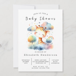 Classic Printable Giraffe Baby shower Kaart