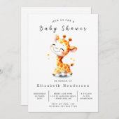 Classic Printable Giraffe Baby shower Kaart (Voorkant / Achterkant)