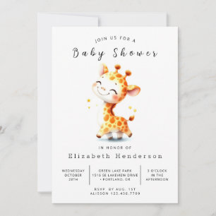 Classic Printable Giraffe Baby shower Kaart