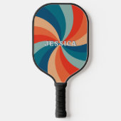 Classic Psychedelic Retro Swirl Pattern Pickleball Paddle (Voorkant)