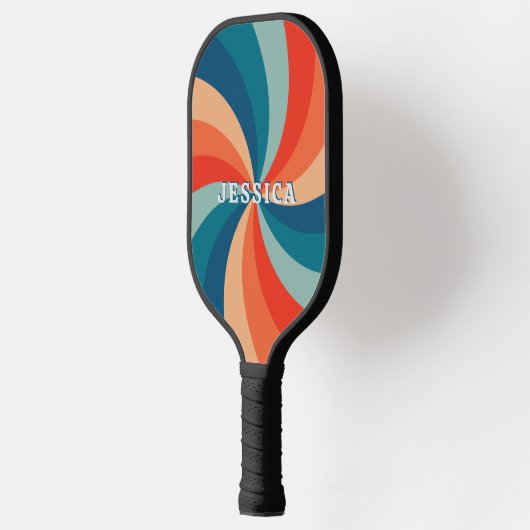Classic Psychedelic Retro Swirl Pattern Pickleball Paddle (Links)