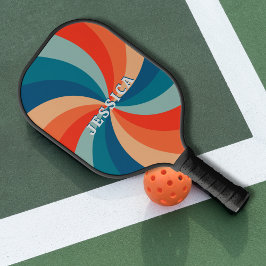 Classic Psychedelic Retro Swirl Pattern Pickleball Paddle