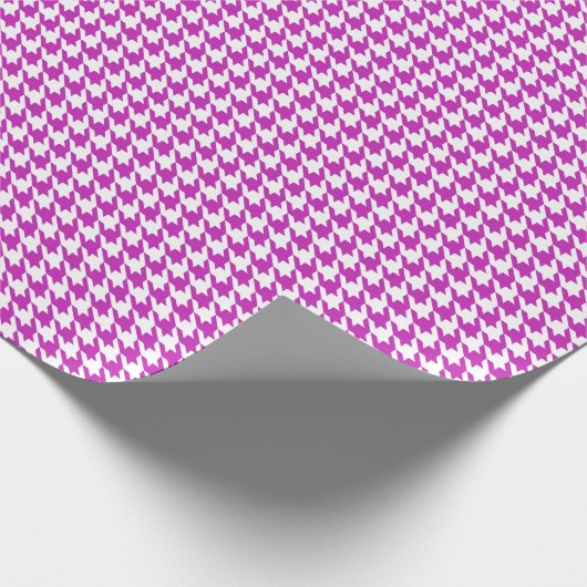 Classic Purple and White Houndstooth Pattern  Cadeaupapier (Hoek)