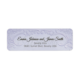 Classic Purple Floral Wedding Return Labble  Etiket
