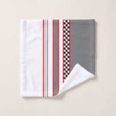 Classic Race Thème Noir Blanc Rouge Et Gris (Gant de toilette)