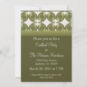 Classic Radiance Cocktail Invitation Olive Green