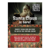 Classic Reading Santa, Bezoek Santa, QR Code Queue Perfect Poster (Voorkant)