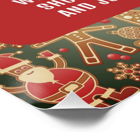 Classic Reading Santa, Bezoek Santa, QR Code Queue Perfect Poster (Hoek)