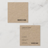 Classic Real Kraft Paper Sjabloon Elegant Trendy Vierkante Visitekaartje (Voorkant / Achterkant)