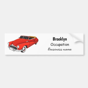 Classic red 1948 automobile bumpersticker