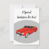 Classic red 1948 automobile kaart (Achterkant)