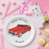 Classic red 1948 automobile papieren bordje (Feest)