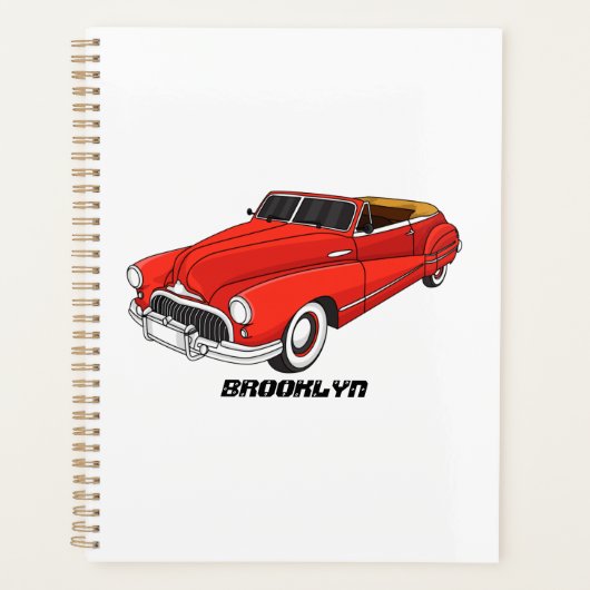 Classic red 1948 automobile planner (Voorkant)