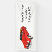 Classic red 1948 automobile spandoek (Verticaal)