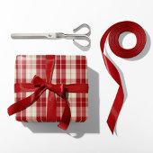 Classic Red and Cream Plaid Wrapping Paper Cadeaupapier